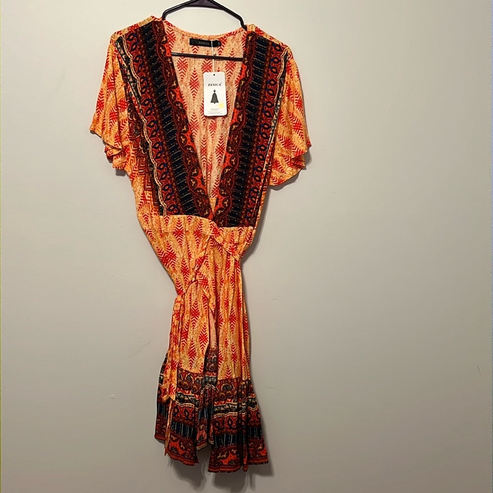 Colorful wrap dress